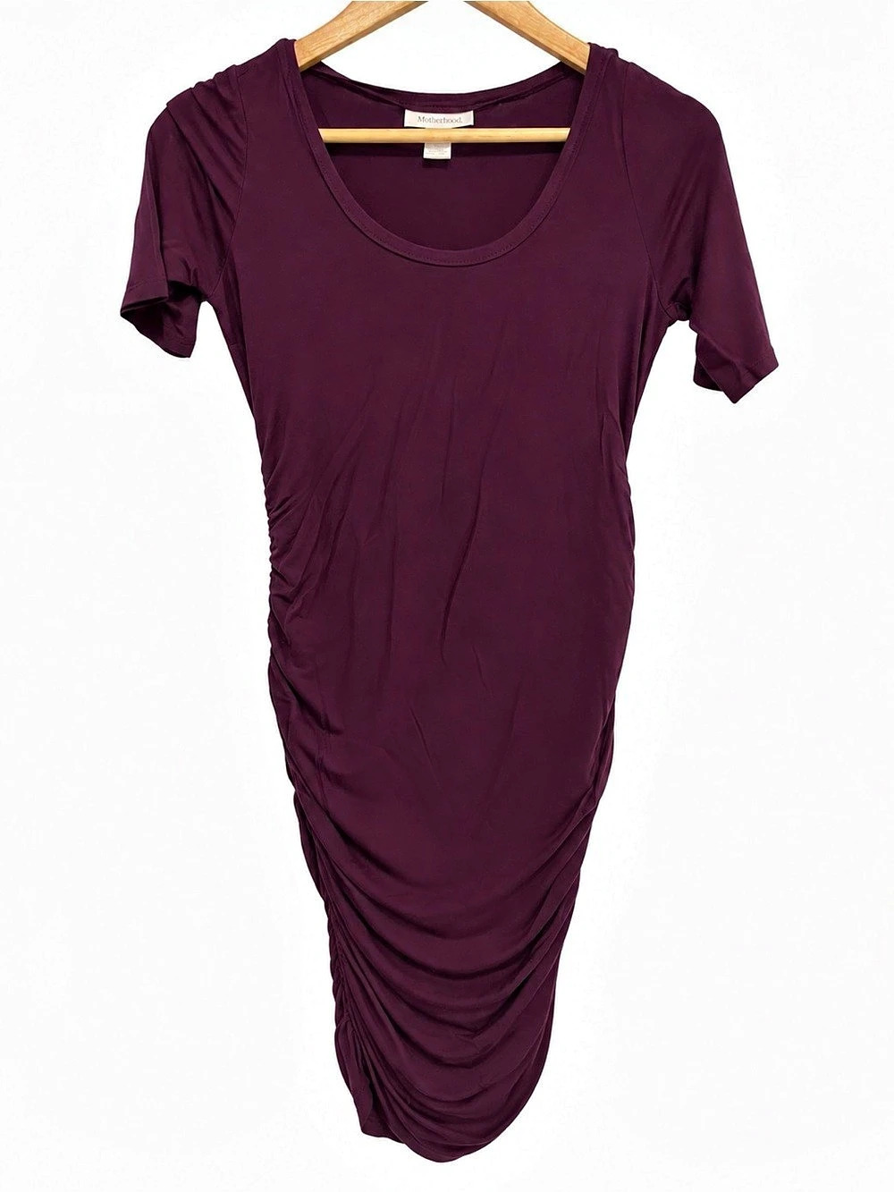 Motherhood Maternity Ruched Maxi Dress in Purple Size Small Like New